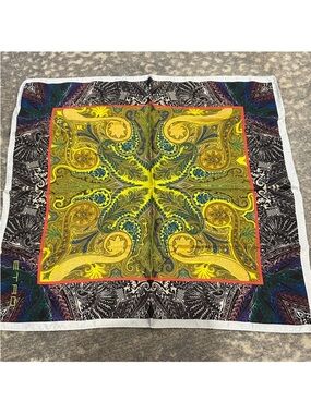 Etro Multicolor Paisley Silk Scarf or pocket square